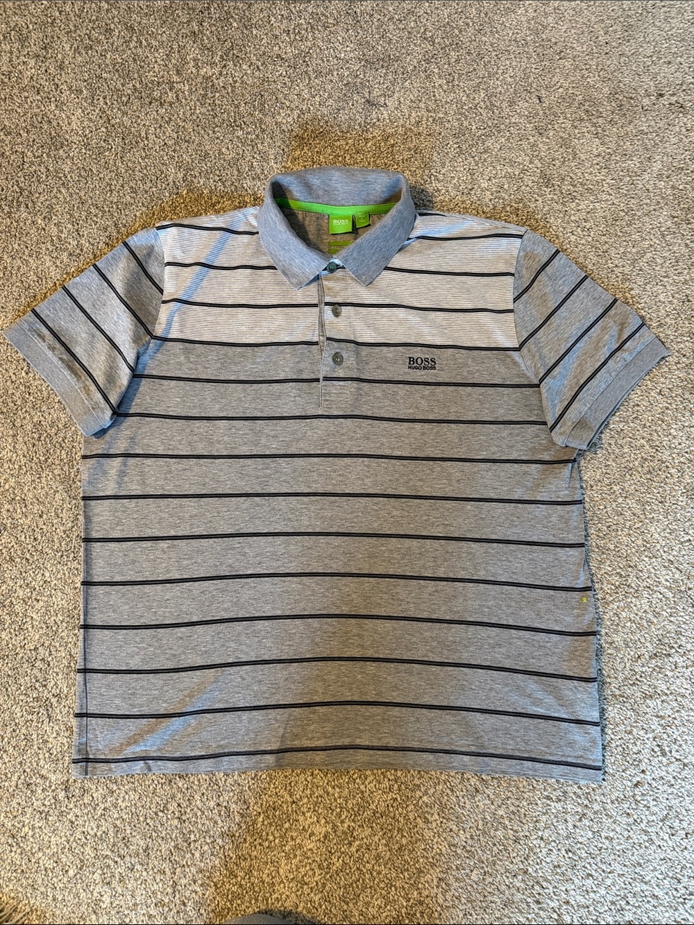 Hugo Boss Gray Polo with Black Stripes